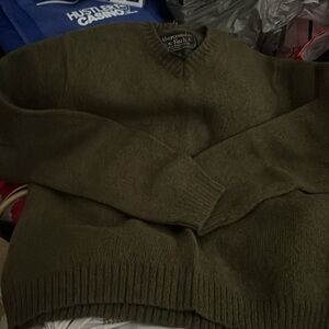 Vintage Abercrombie & Fitch wool Sweater Mens Shetland Wool Pullover V-neck